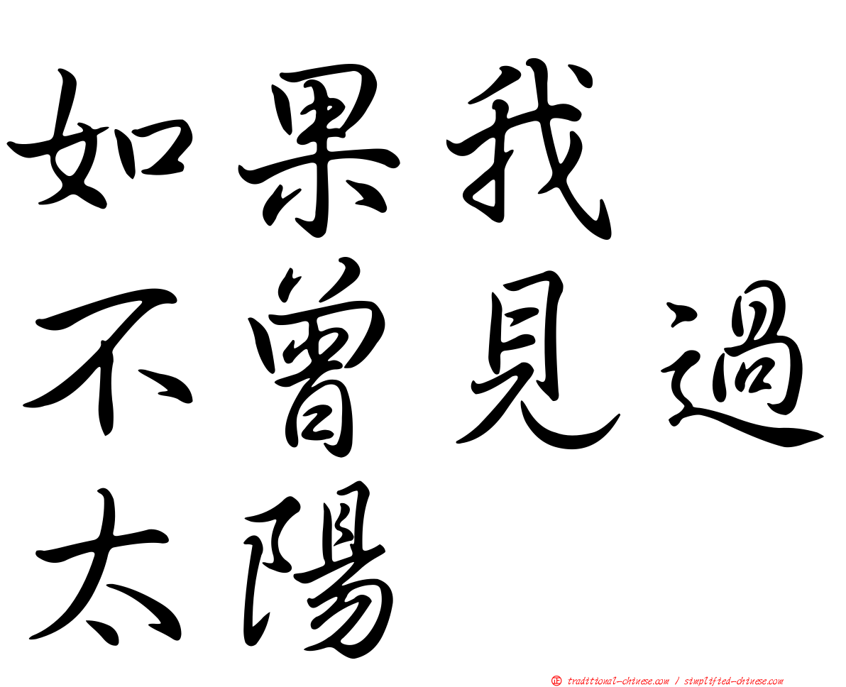 如果我　不曾見過太陽